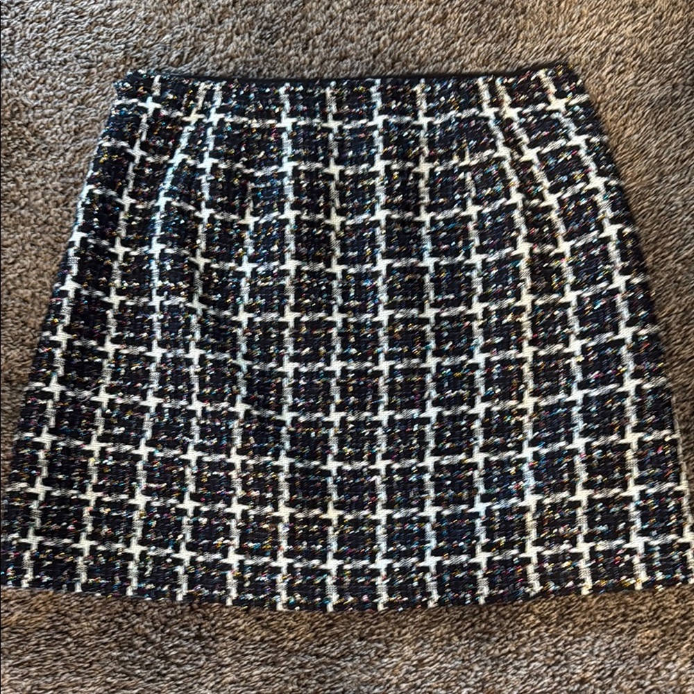 Black and White A-line Mini Skirt for Work
